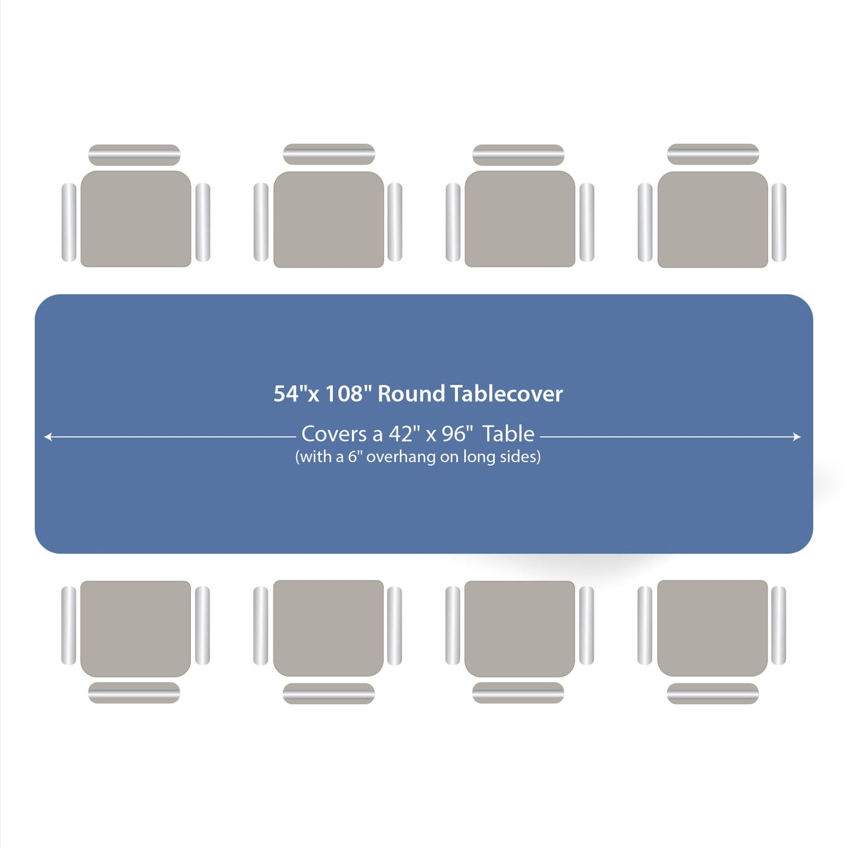 Party Dimensions blue tablecloth covers rectangle tables for effortless party prep.