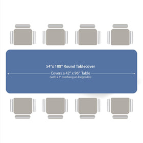 Party Dimensions blue tablecloth covers rectangle tables for effortless party prep.