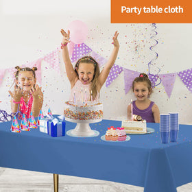 Premium blue disposable tablecloth from Party Dimensions for weddings and receptions.