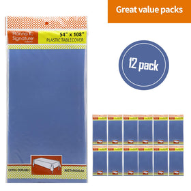 Blue rectangle tablecloth from Party Dimensions for indoor and outdoor parties.