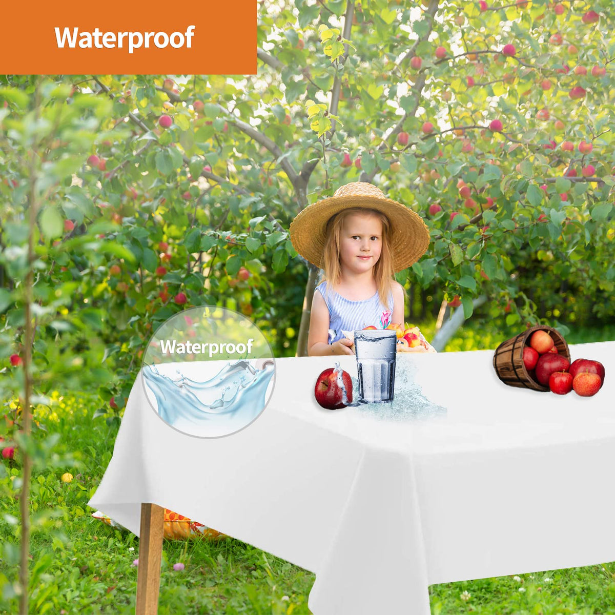 Party Dimensions disposable tablecloth makes cleanup quick after meals and festivities