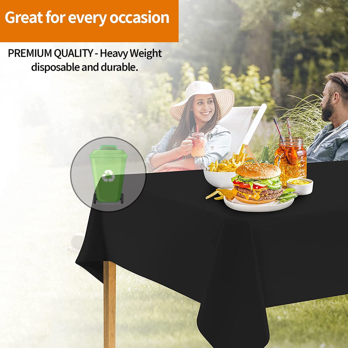 Party Dimensions premium plastic tablecloth protecting surfaces during gatherings