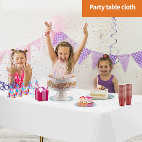 Party Dimensions pre-cut plastic tablecloth eliminates uneven edges for rectangle tables