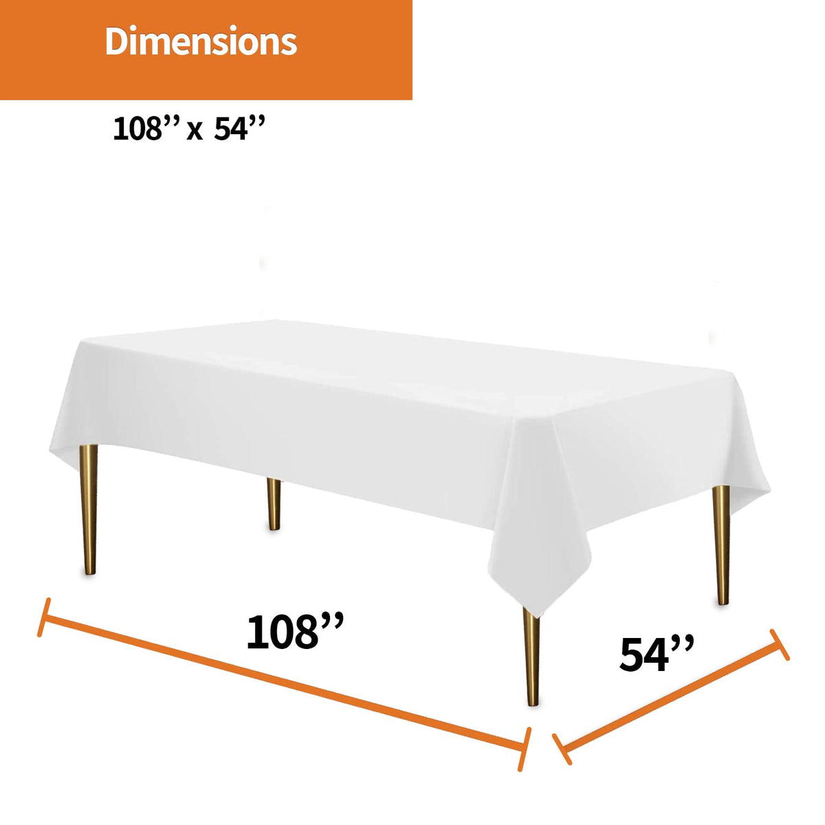 Party Dimensions 12-pack rectangle white tablecloths for easy, economical event prep