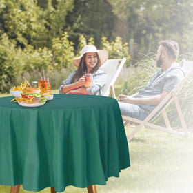 Party Dimensions recyclable or reusable plastic tablecloth for eco-conscious events.