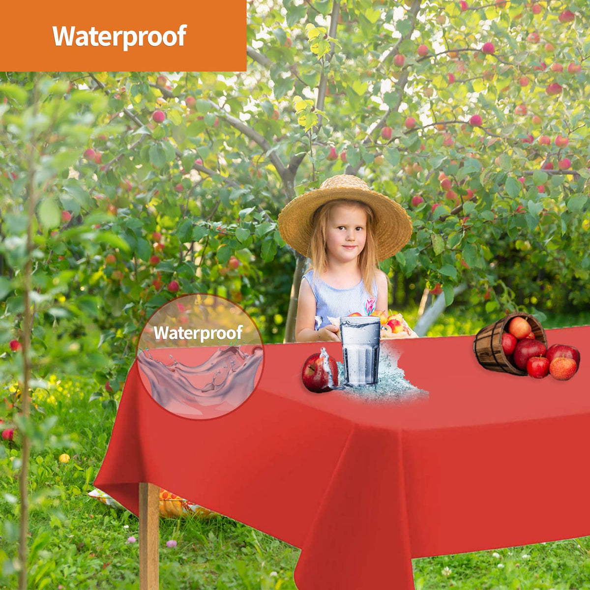 Eco-friendly plastic tablecloth that can be recycled or reused.