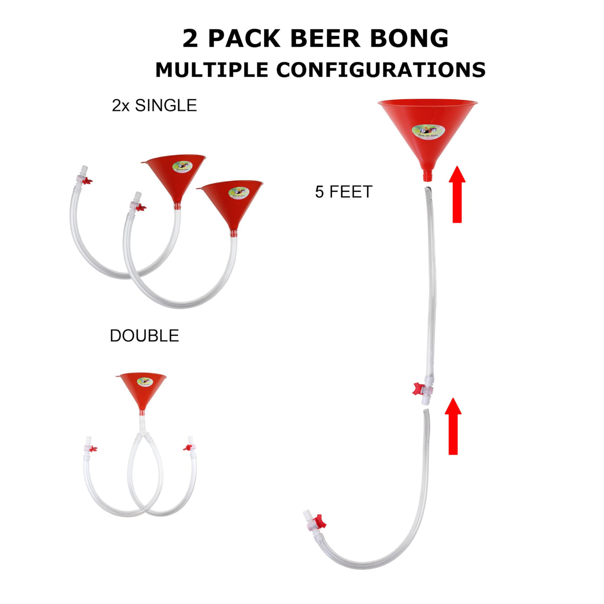 Party Like Sophia beer bong tube 2-5ft extended reach for larger groups