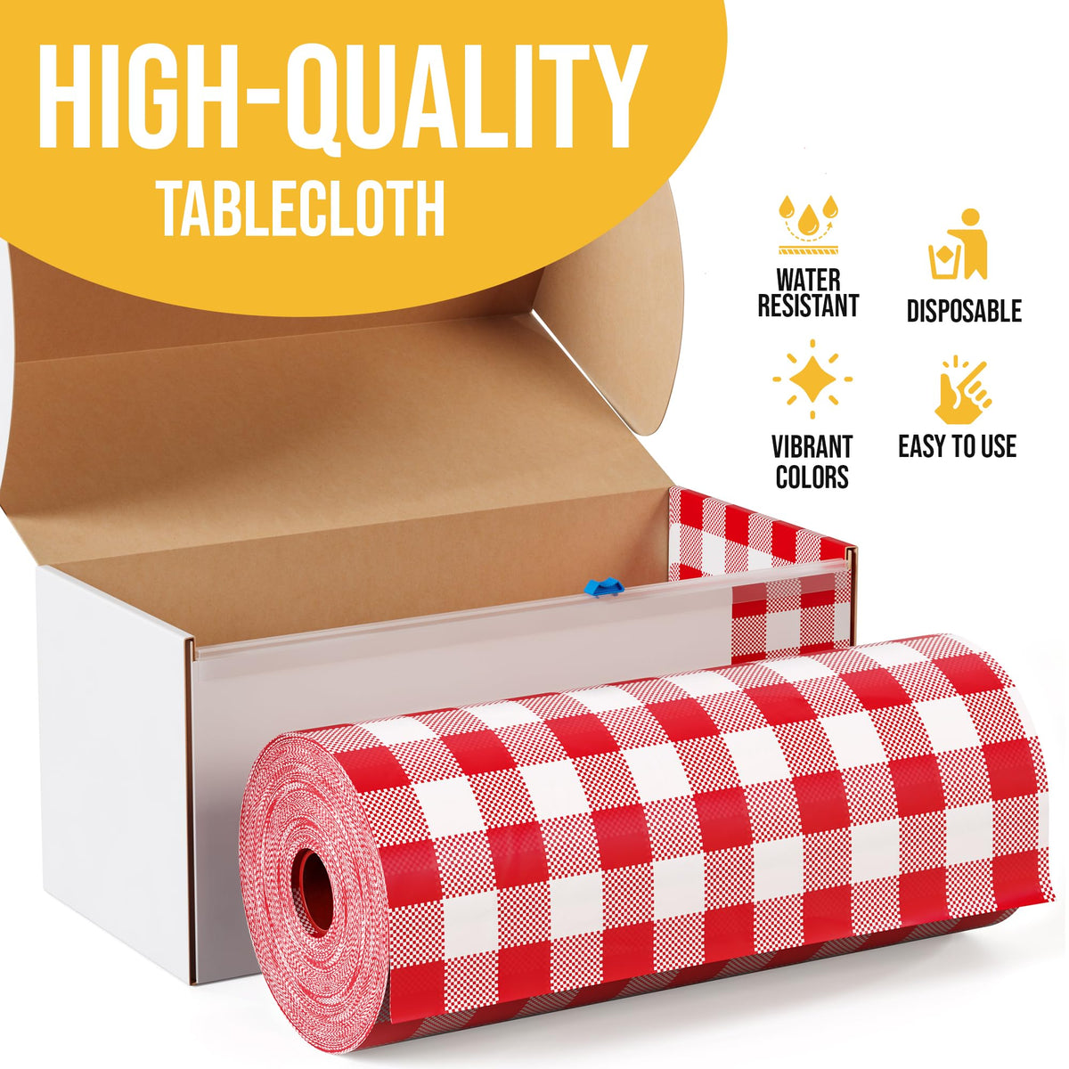 Party Solids 300 feet long roll provides ample material for many gatherings.