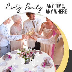 Party Solids 48-pack bulk tablecloths ready for event planning