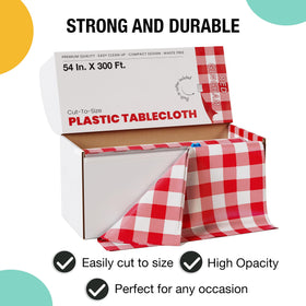 Party Solids 54-inch table cover roll rolled out to shield tables during events.
