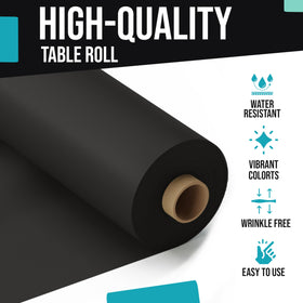 Party Solids black tablecloth for events adds a versatile décor backdrop