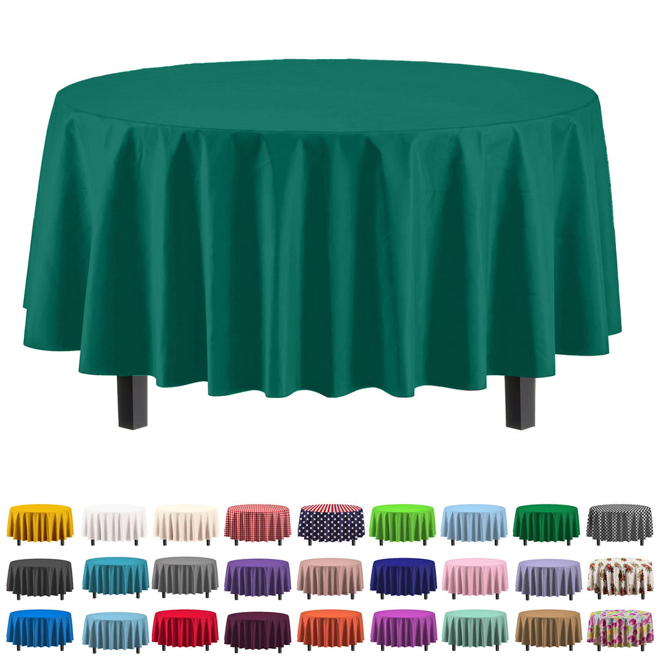 Party Solids dark green 84in round tablecloth for elegant gatherings
