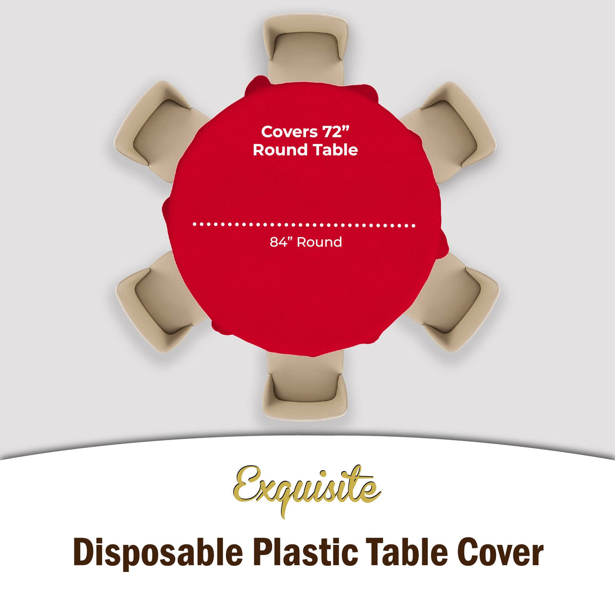 Party Solids disposable red tablecloth makes cleanup quick and easy after celebrations.