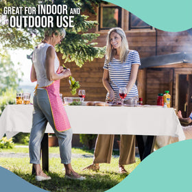 Party Solids disposable table cover enables easy cleanup after parties.