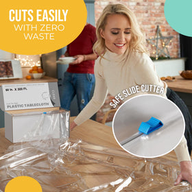 Party Solids heavy-duty plastic provides reliable surface protection.