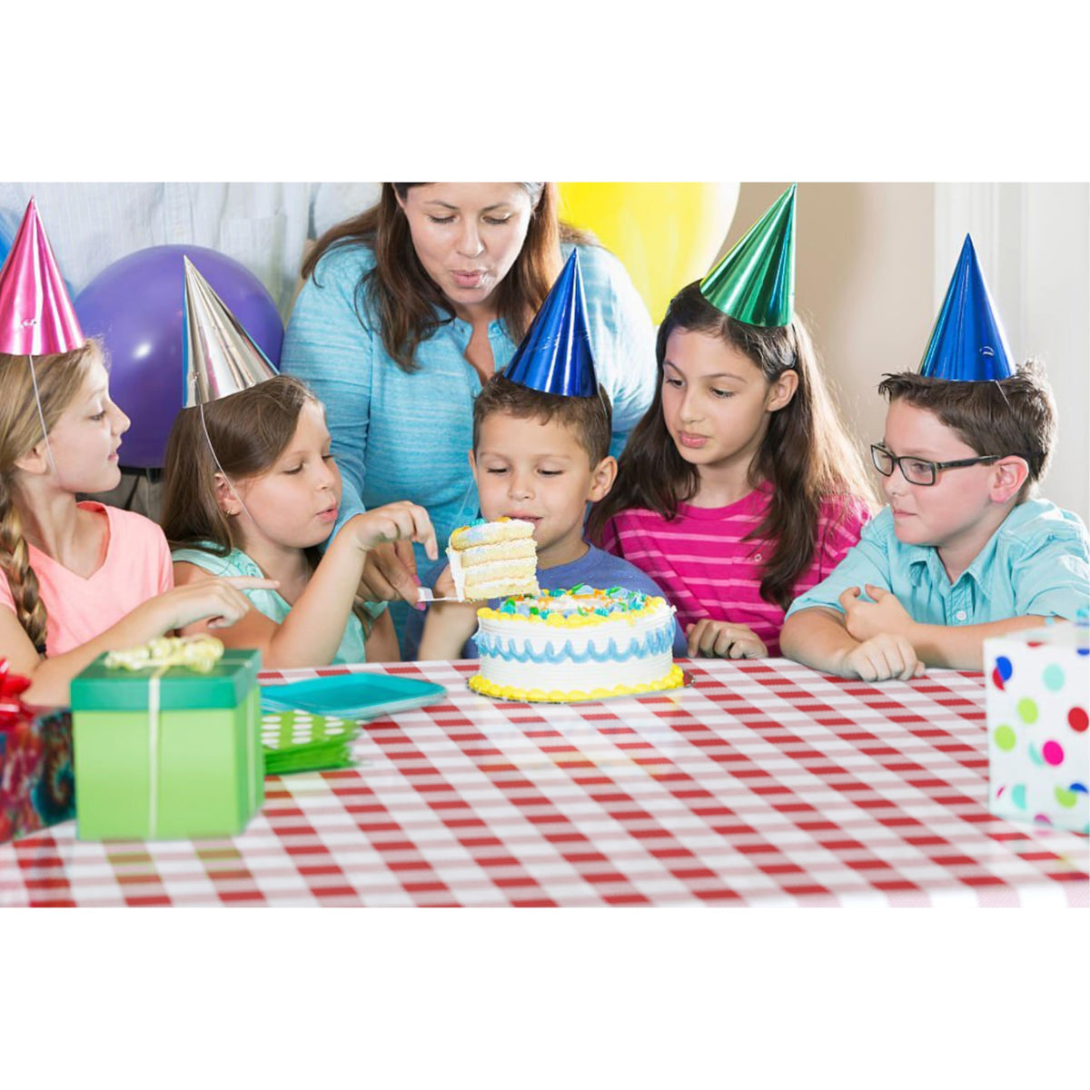 Party Solids disposable design allows quick cleanup after events.
