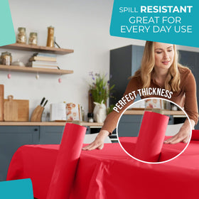 Party Solids multipurpose red table cover roll suitable for many events.