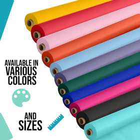 Party Solids outdoor red tablecloth roll for picnics and patio setups.