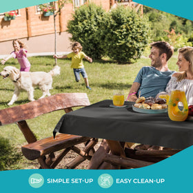 Party Solids outdoor tablecloth disposable for patios and picnics