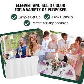 Party Solids pack of 12 tablecloths ready for event setup.