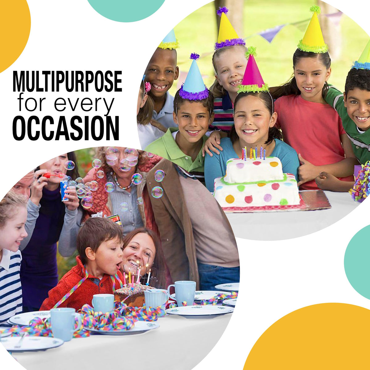 Party Solids picnic or wedding setup with waterproof disposable cover