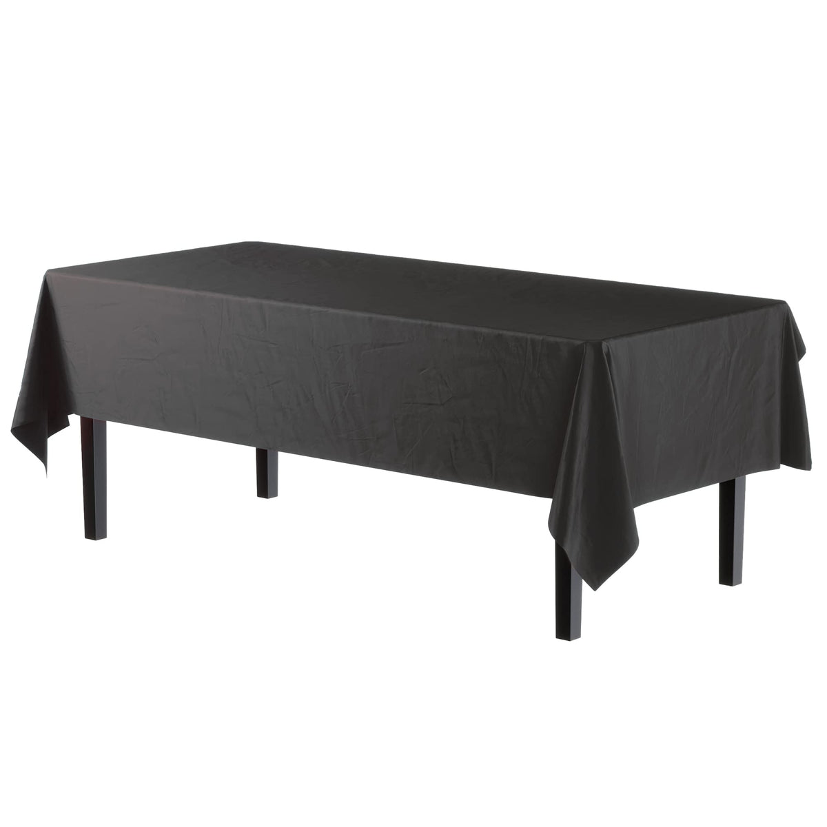Party Solids premium plastic tablecover in black, durable for events