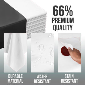 Party Solids white round tablecloth enhances wedding decor setup