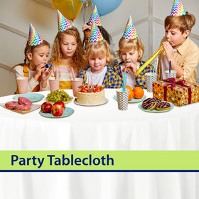 Party Dimensions recyclable or reusable tablecloth supports eco-friendly events.