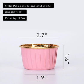 PartyHippo cupcake cups with gold edge, adds elegant presentation for special occasions.