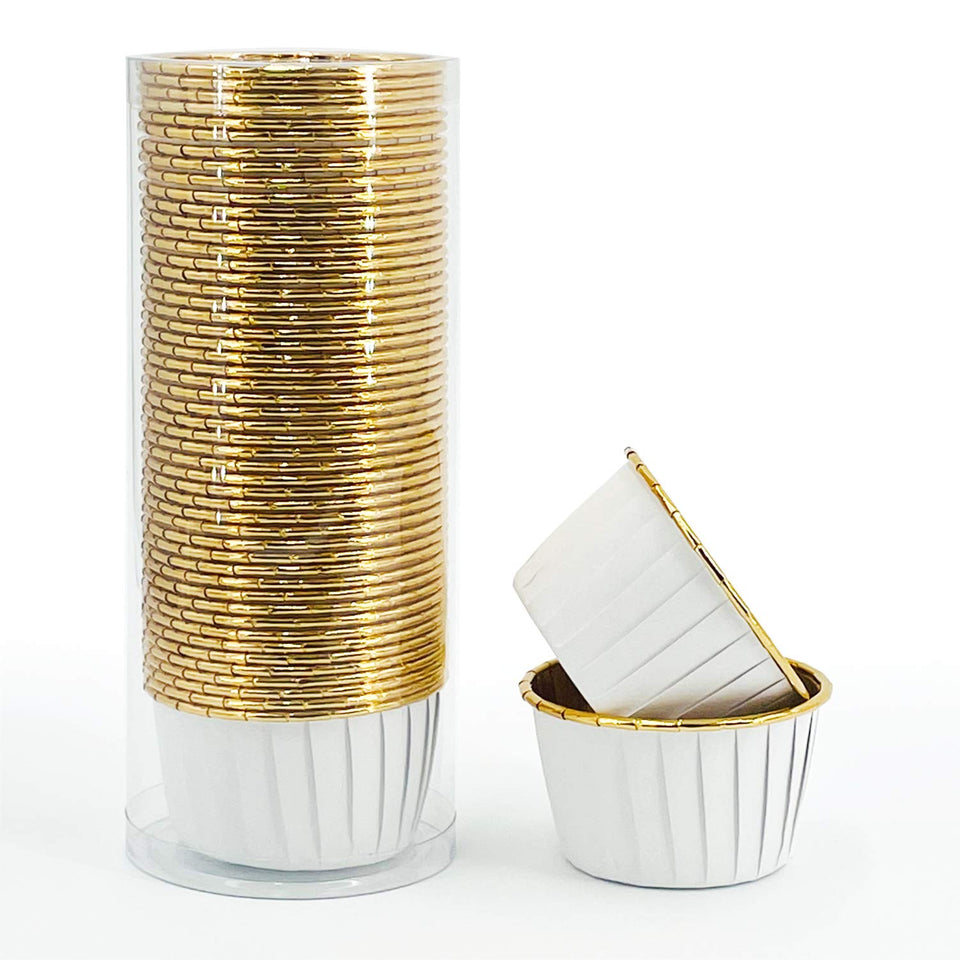 PartyHippo cupcake cups gold foil 50pcs for easy baking and stylish presentation.