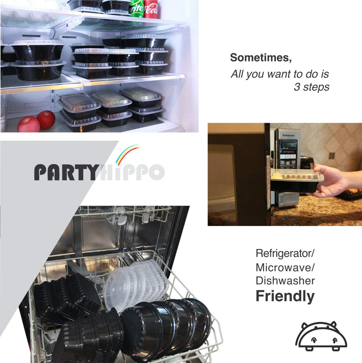 PARTYHIPPO freezer-safe lunch box preserves leftovers for later