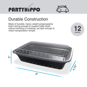 PARTYHIPPO stackable lunch box ideal for compact fridge storage