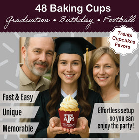 PartyKandy Texas A&M baking cups support baking or gifting with 5-ounce portions.