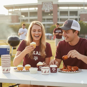 PartyKandy Texas A&M baking cups foil embellishments perfect for vibrant cupcakes and treats.