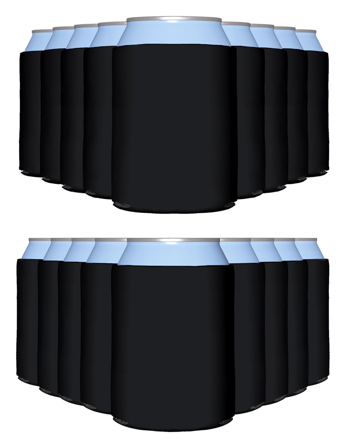 PartyPrints black blank can cooler sleeve keeps drinks cold at events