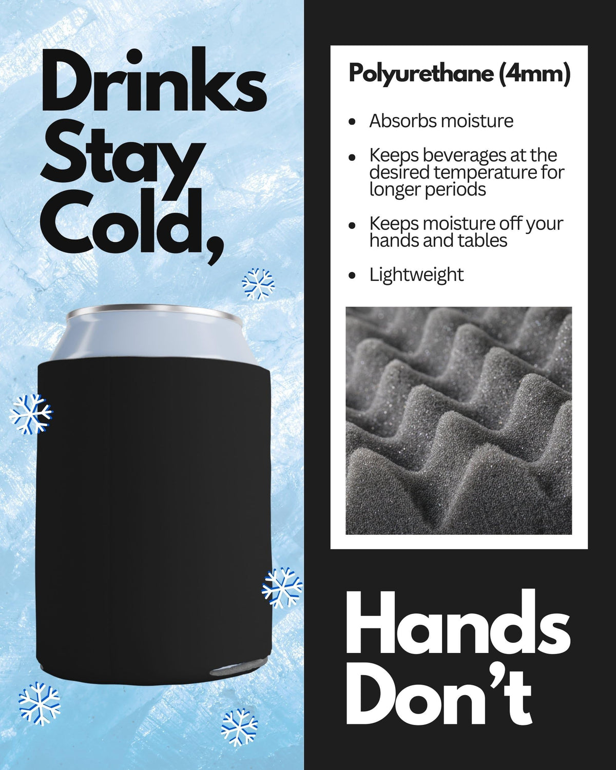PartyPrints blank design sleeve adds a sleek look to beverages