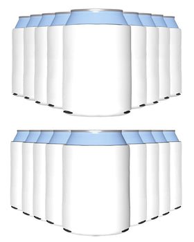 PartyPrints white blank can cooler sleeve keeps 12oz/16oz cans cold for events