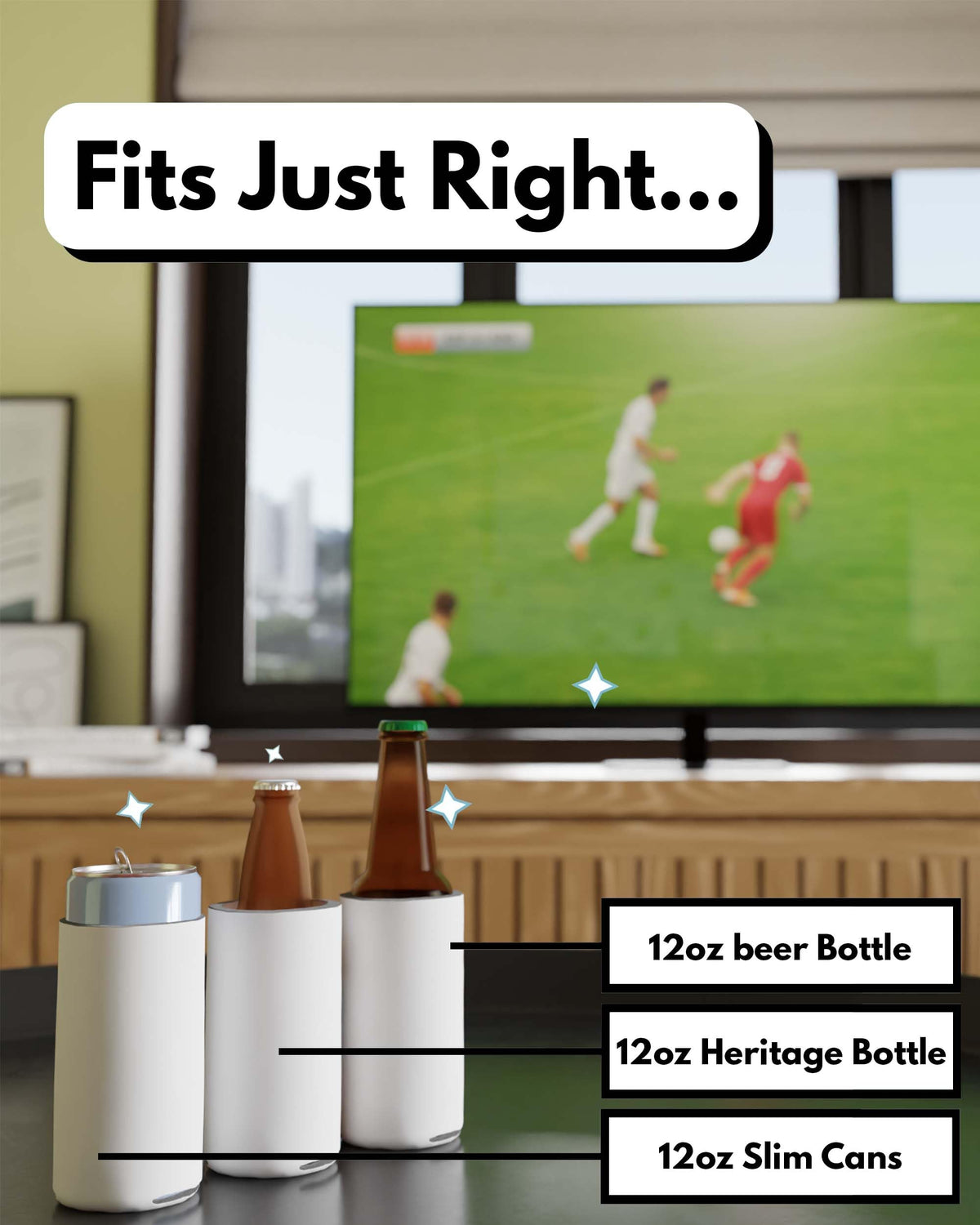 PartyPrints durable collapsible can sleeve saves space at parties
