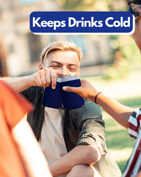 PartyPrints easy-grip insulated sleeve foam enhances comfort while keeping beverages cold.