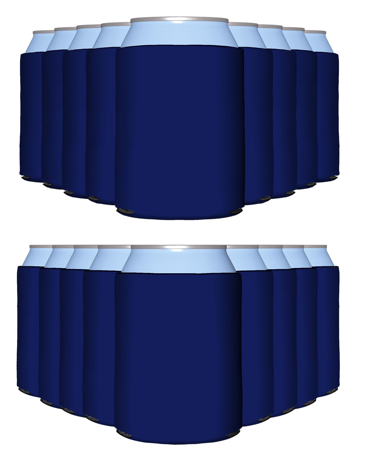 PartyPrints navy blue blank can sleeve keeps standard 12oz and 16oz cans cold and easy to grip.
