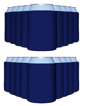 PartyPrints navy blue blank can sleeve keeps standard 12oz and 16oz cans cold and easy to grip.