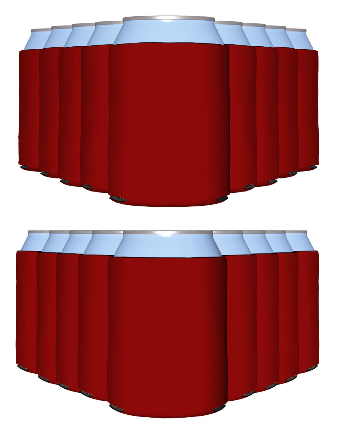 PartyPrints red blank can cooler sleeve keeps drinks chilled at parties.