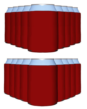 PartyPrints red blank can cooler sleeve keeps drinks chilled at parties.