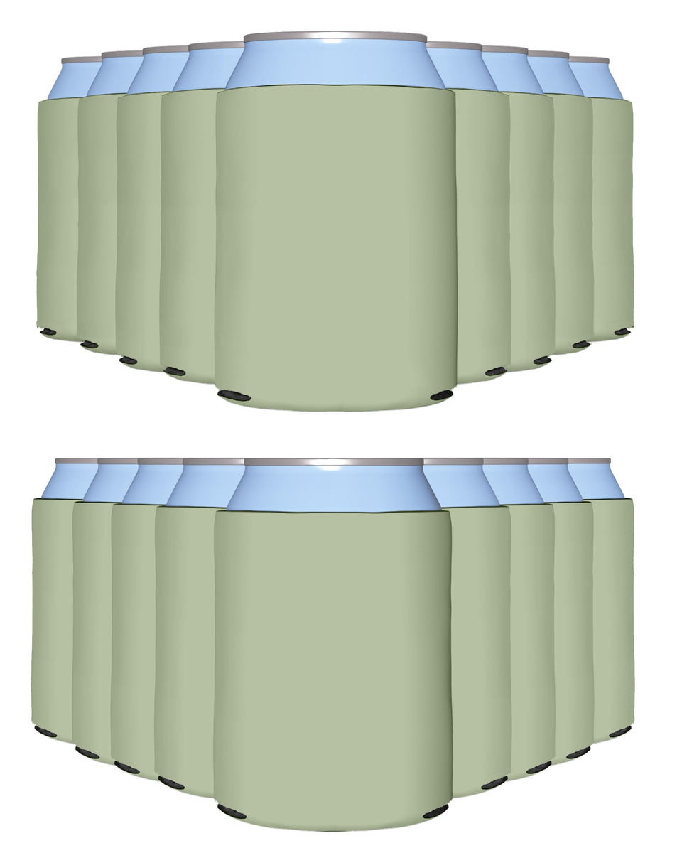 PartyPrints Sage blank can cooler sleeve keeps drinks cold and easy to personalize.