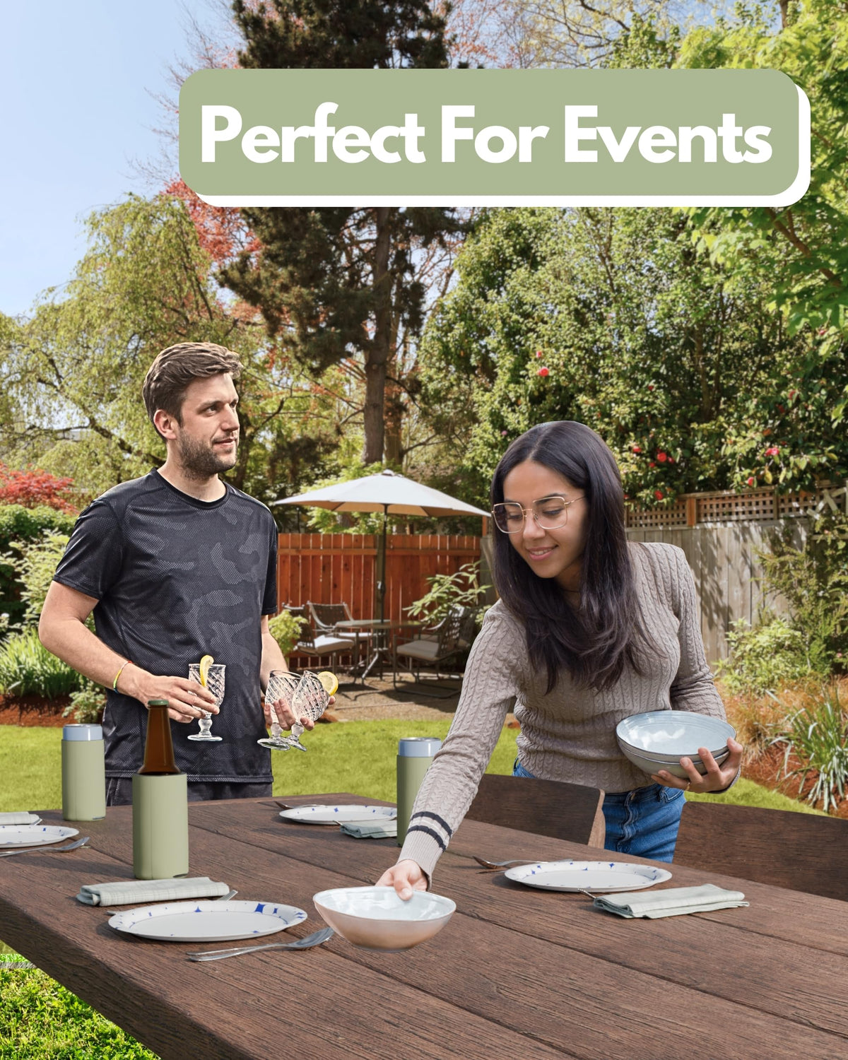 PartyPrints Sage durable sleeve ready for reuse at parties