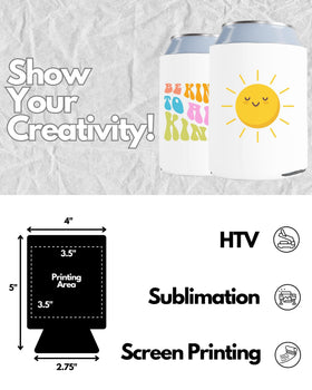PartyPrints sublimation friendly can cooler white for personalization