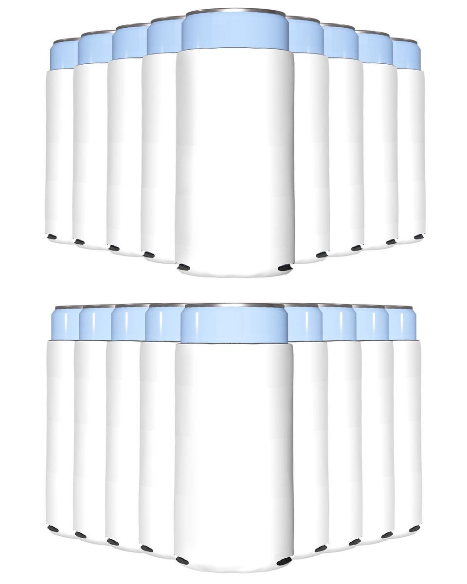 PartyPrints white blank slim can cooler ready for personalized printing