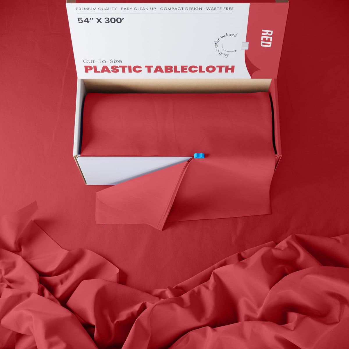 Party Solids Waterproof disposable tablecloth protects surfaces during celebrations.