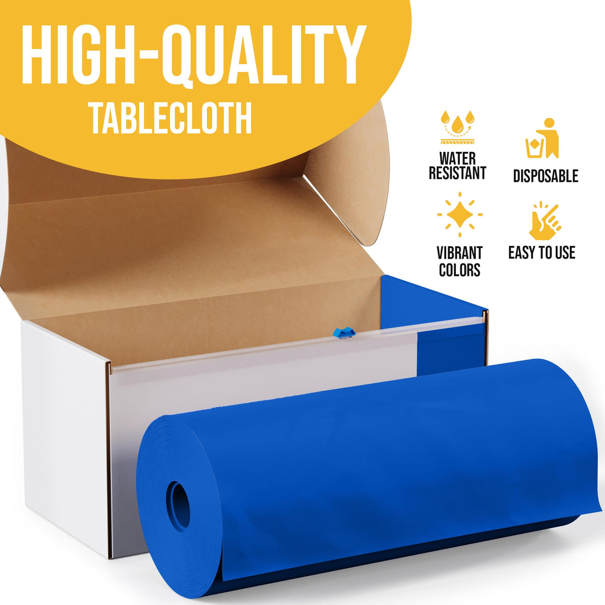 Party Solids waterproof tablecloth delivers reliable coverage for events.