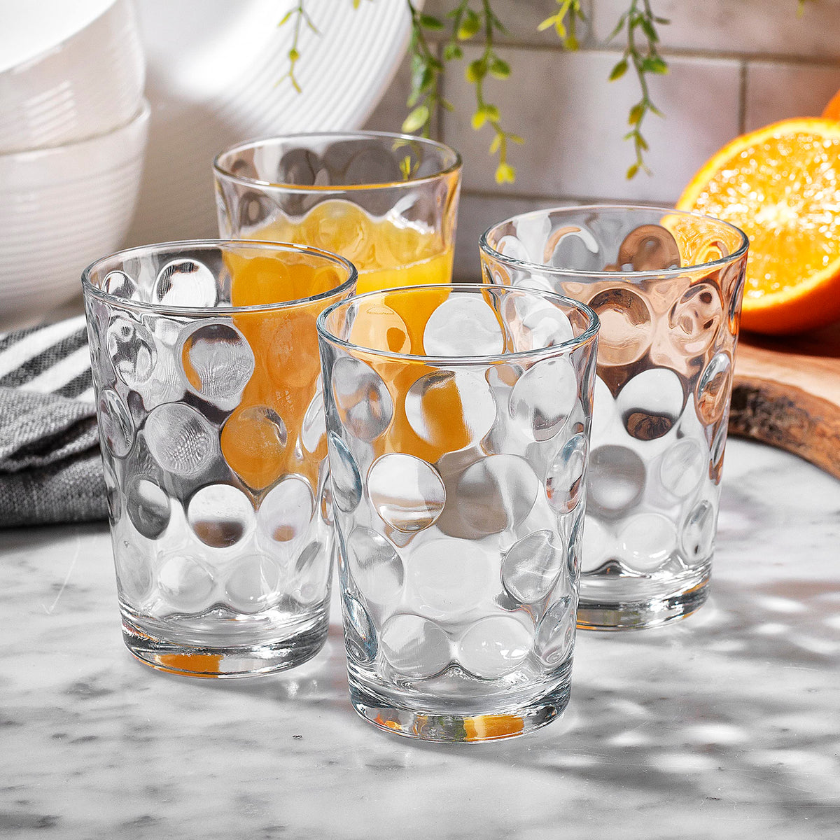 Pasabahce inner-surface bubbles glasses add tactile flair to every sip